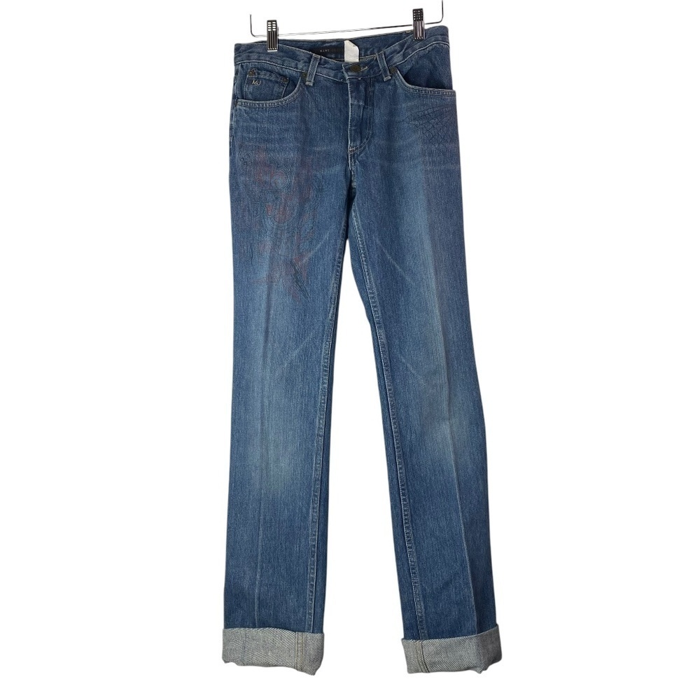 MARC JACOBS - Art Printed Collab Straight Leg Jeans USA Made 100% cotton Size 4